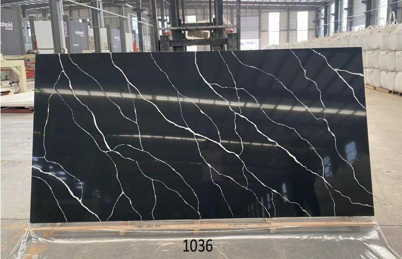 Black quartz stone slabs Black quartz stone slabs