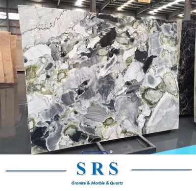 Suav Ice Jade Ntsuab Marble Slab
