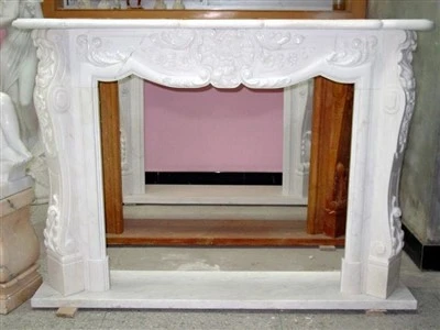 European Wihte Marble Pob zeb Qhov cub Mantel Custom Loj Limestone Qhov cub