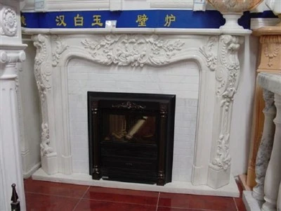 Dawb / Beige / Dub Xim Pob Zeb Sculpture Marble Mantel Qhov cub