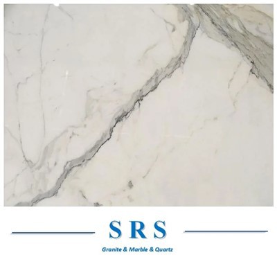 Calacatta Dawb Marble Rau Chav Dej Flooring lossis Phab Ntsa